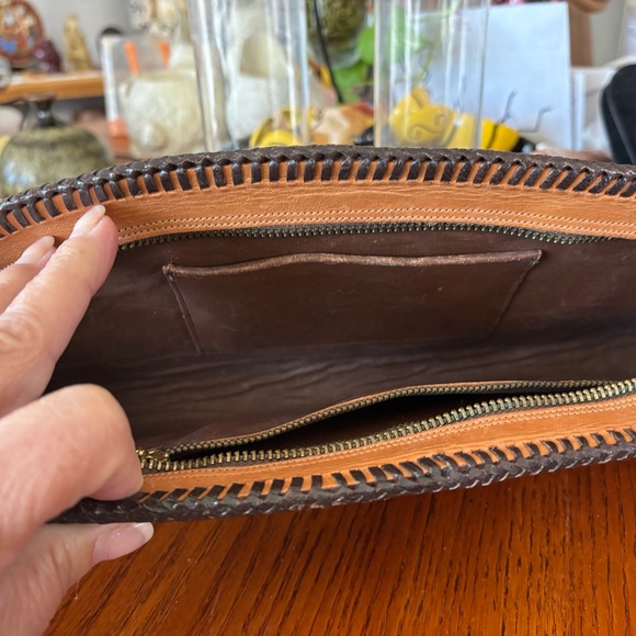 Floral Embossed Leather Clutch - Picture 2 of 3